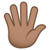 🖐🏽 hand with fingers splayed: medium skin tone display on JoyPixels